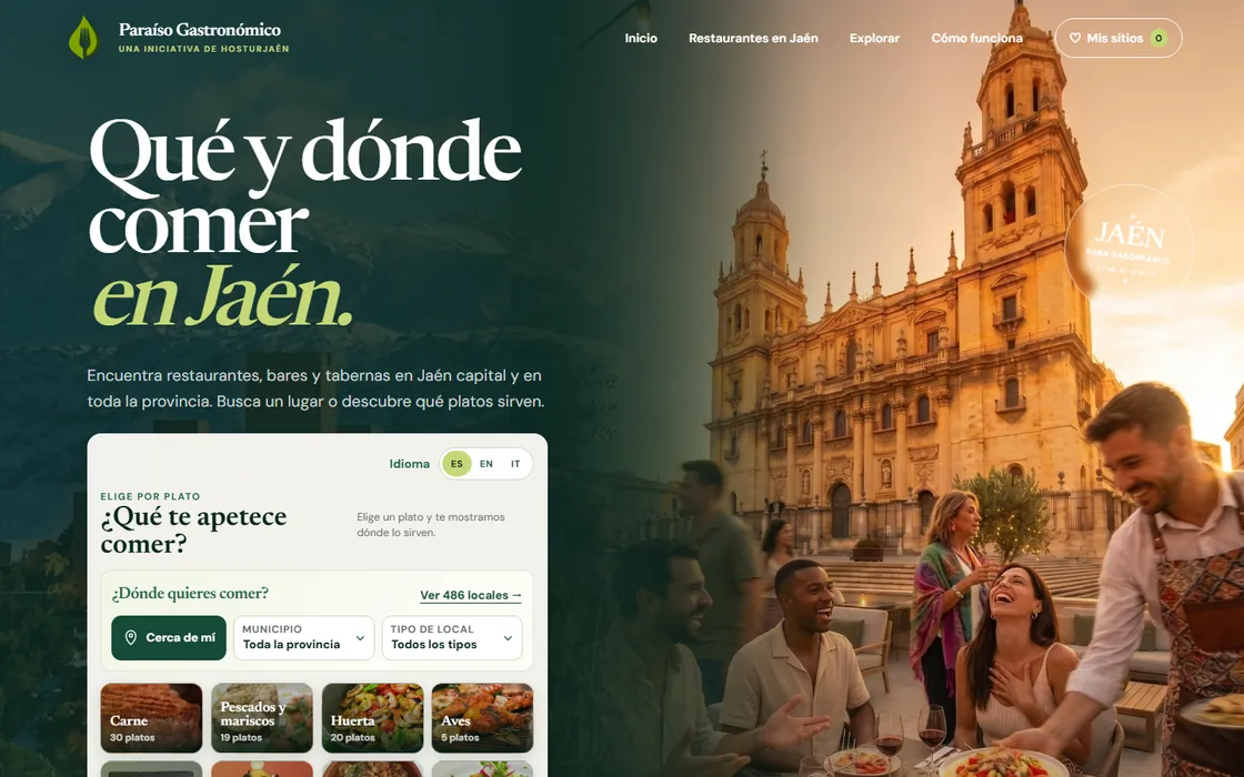 Captura de la web de Paraíso Gastronómico